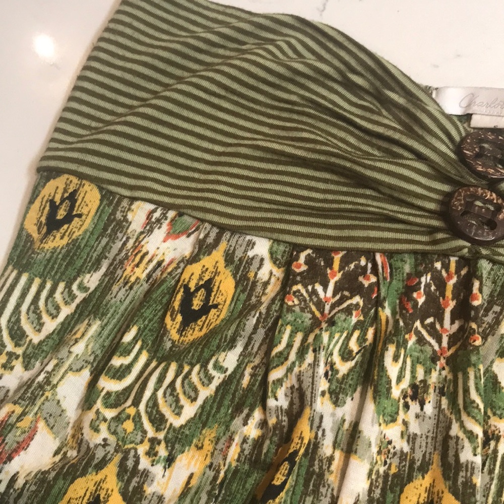 Charolette Russe GreenPatterned Tube Top - S